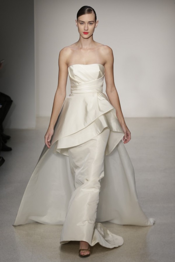amsale peplum wedding dress 2013 2014